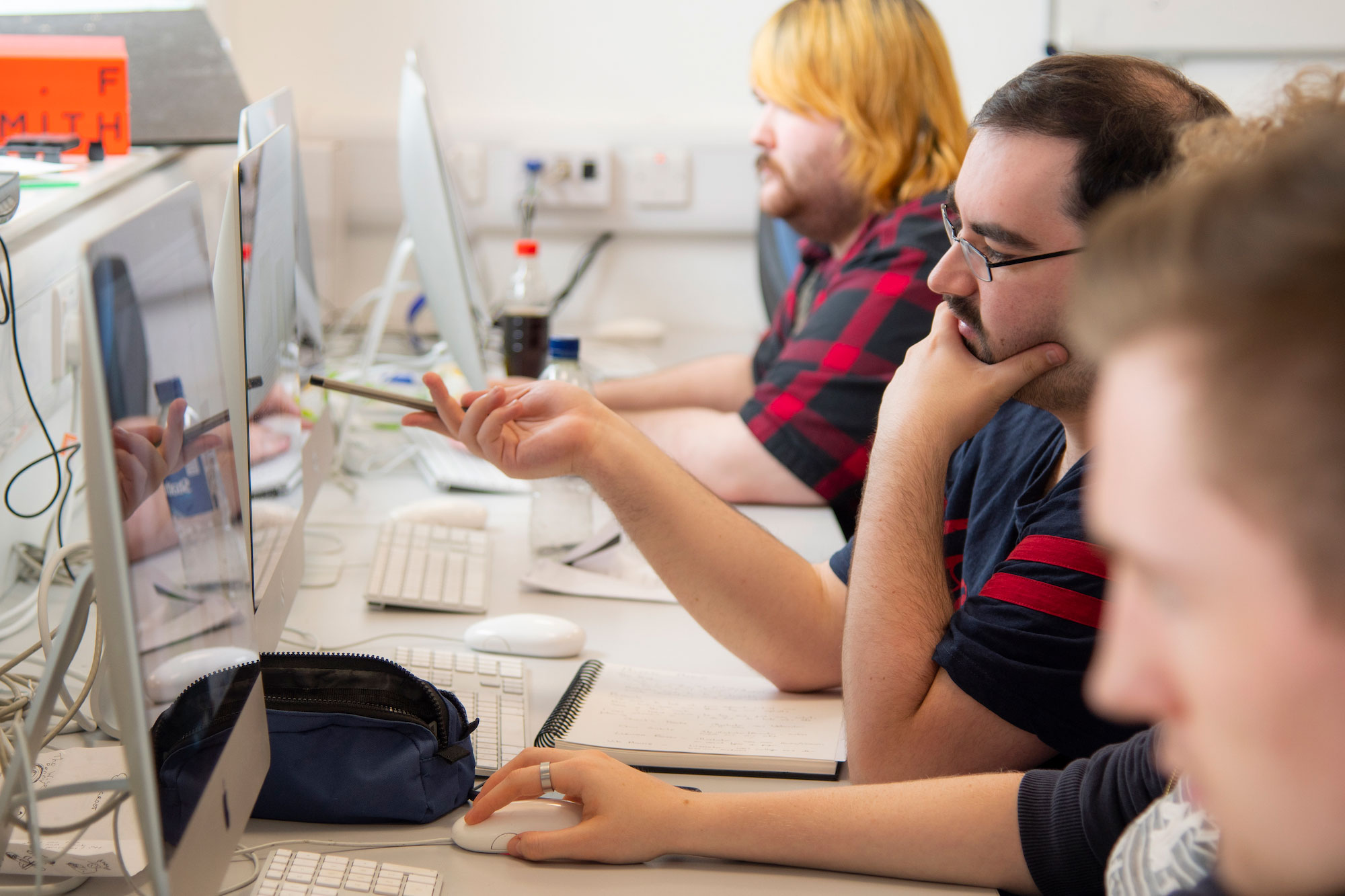 Students using computers