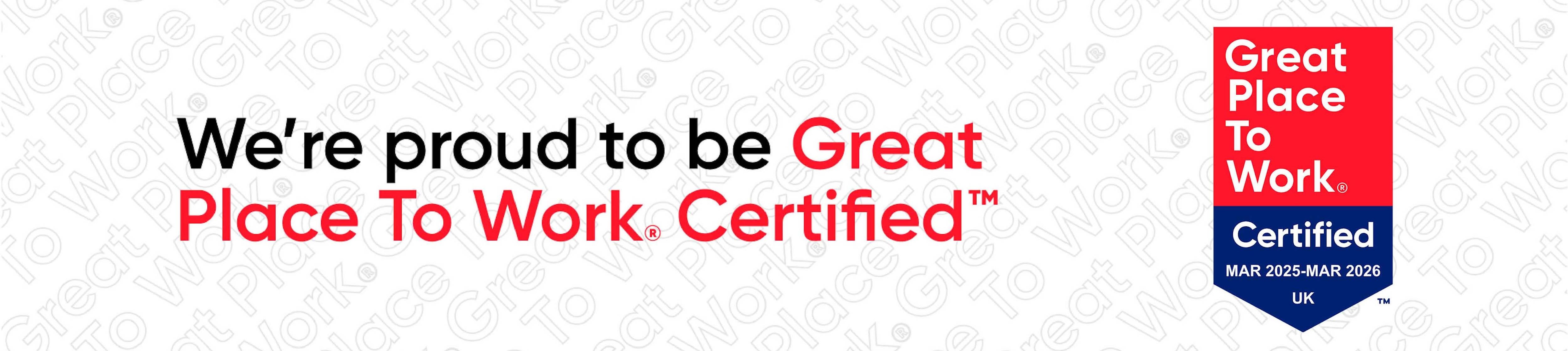 Graphic showing great place to work logo